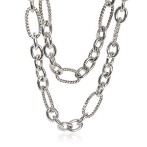 David Yurman Sterling Silver Figaro Link Necklace